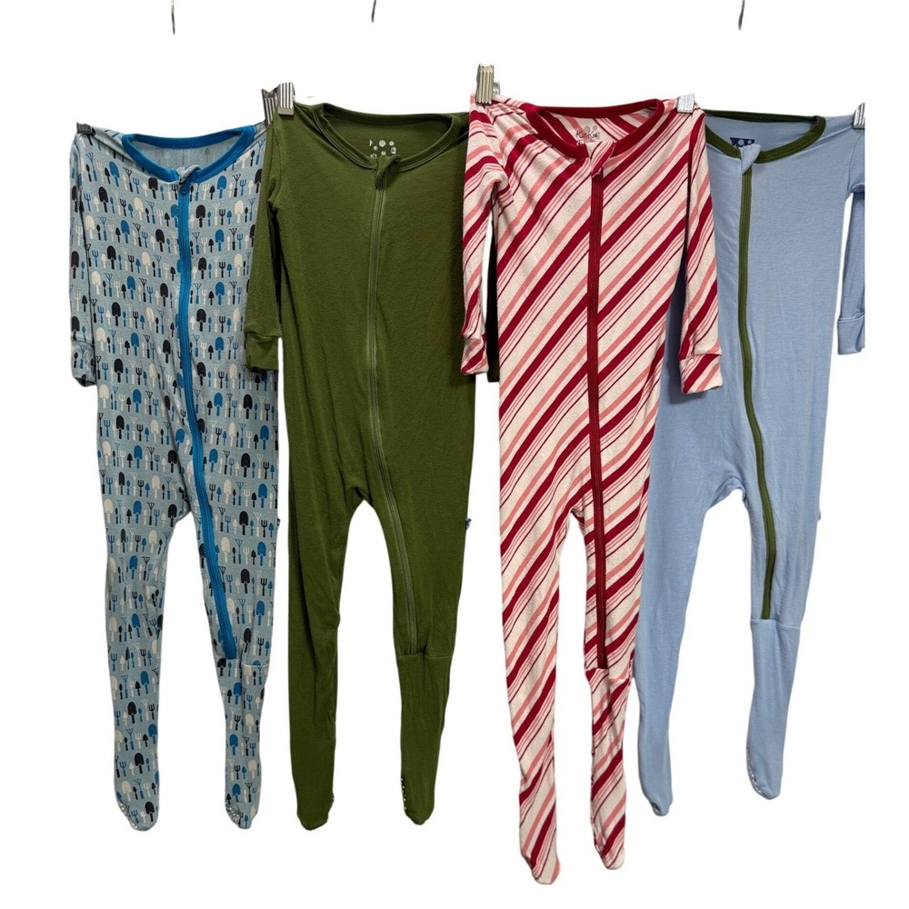 Kickee Pants Footie Pajamas Kids 18-24 Months Multicolor Good Bamboo Lot of 4
